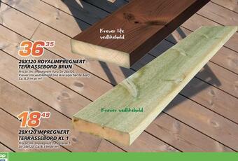 Coop Byggmix 28x120 impregnert terrassebord kl 1 tilbud