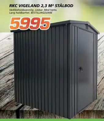 Coop Byggmix Rkc vigeland 2,3 m2 stålbod tilbud