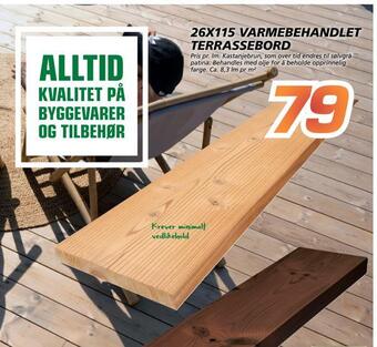Coop Byggmix 26x115 varmebehandlet terrassebord tilbud