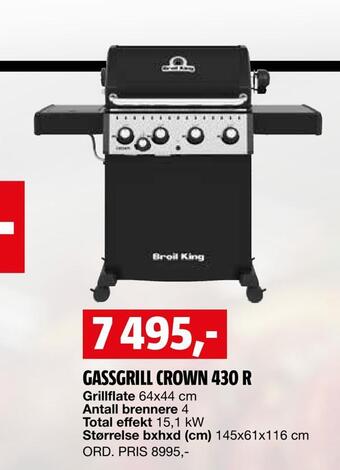 Bauhaus Gassgrill crown 430 r tilbud