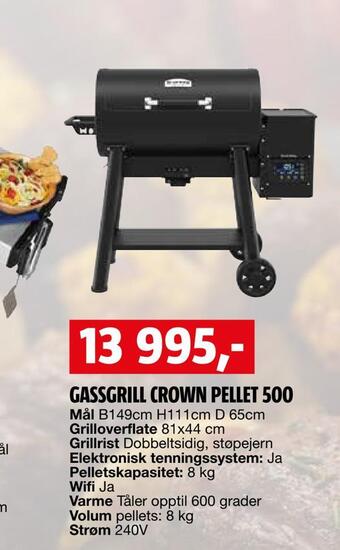 Bauhaus Gassgrill crown pellet 500 tilbud