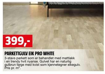 Bauhaus Parkettgulv eik pro white tilbud