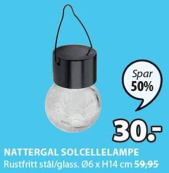 JYSK Nattergal Solcellelampe tilbud