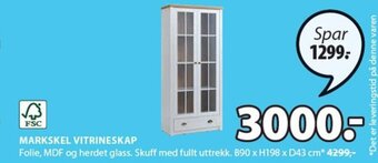 JYSK Markskel Vitrineskap tilbud