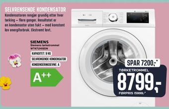 Skousen Siemens tørketrommel wt47uhi9dn tilbud