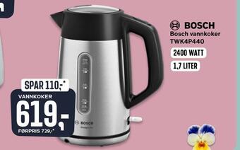 Skousen Bosch vannkoker twk4p440 tilbud