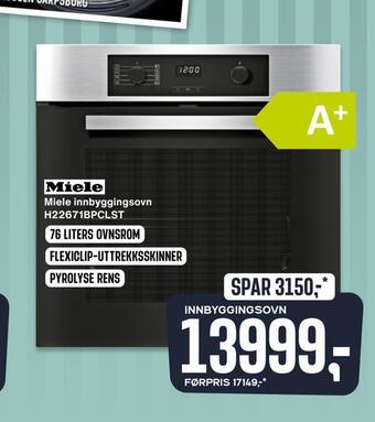 Skousen Miele innbyggingsovn h22671bpclst tilbud