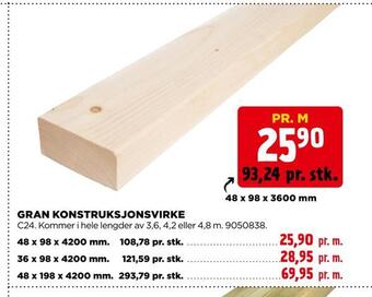 jem & fix Gran konstruksjonsvirke tilbud