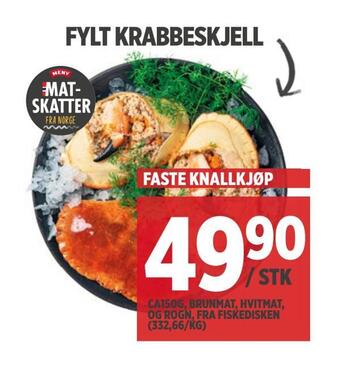 Meny Fylt krabbeskjell tilbud