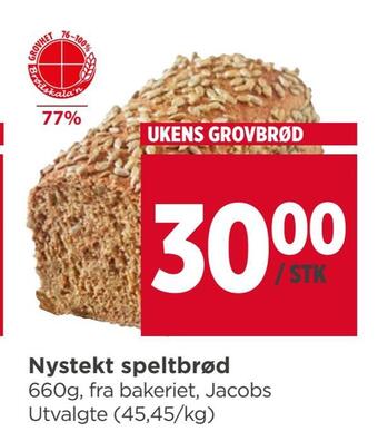 Meny Nystekt speltbrød tilbud