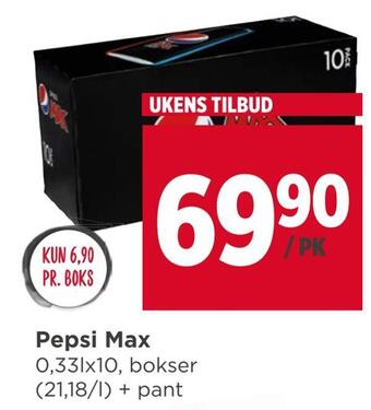 Meny Pepsi max tilbud