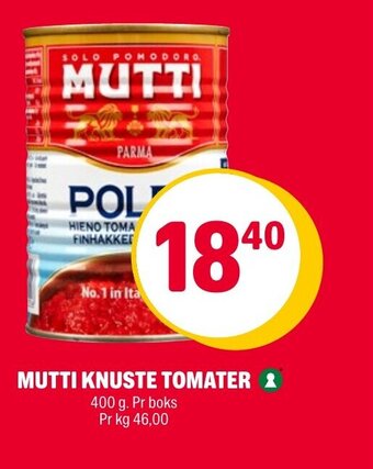 Coop Extra Mutti Knuste Tomater tilbud