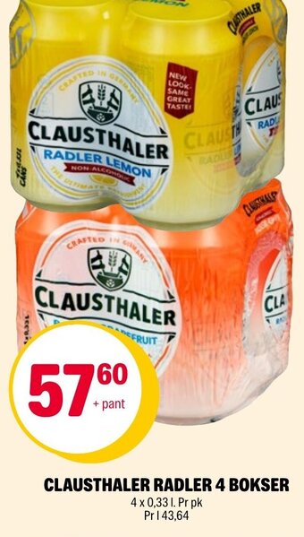 Coop Extra Clausthaler Radler 4 Bokser tilbud