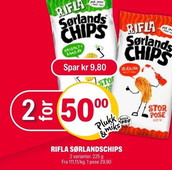 Coop Extra Rifla Sørlandschips tilbud