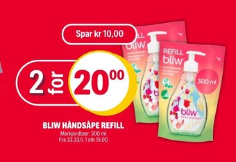 Coop Extra Bliw Håndsåpe Refill tilbud