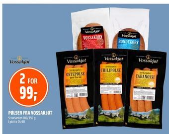 Coop Obs Pølser fra vossakjøt tilbud