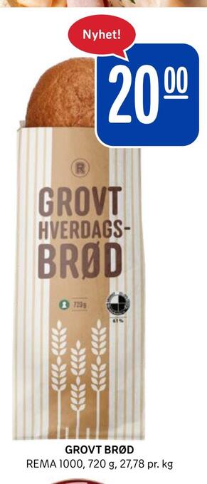 Rema 1000 Grovt brød tilbud