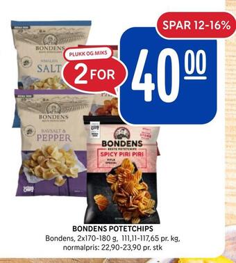 Rema 1000 Bondens potetchips tilbud