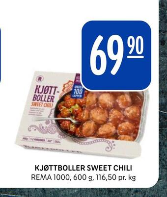 Rema 1000 Kjøttboller sweet chili tilbud