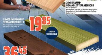 Coop Obs 28x120 impregnert terrassebord kl. 1 tilbud