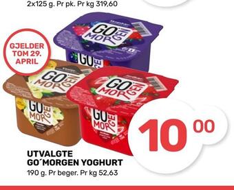 Coop Marked Utvalgte go'morgen yoghurt tilbud
