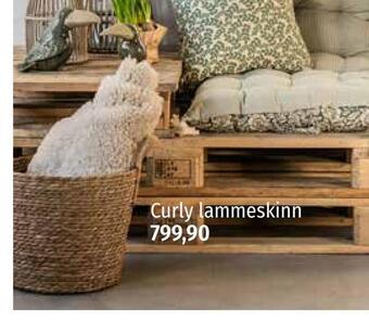 Nille Curly lammeskinn tilbud