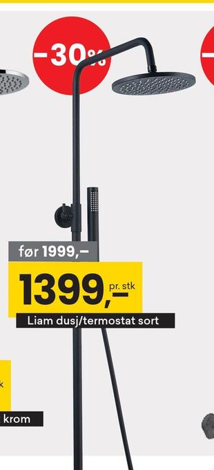 Right Price Tiles Liam dusj/termostat sort tilbud