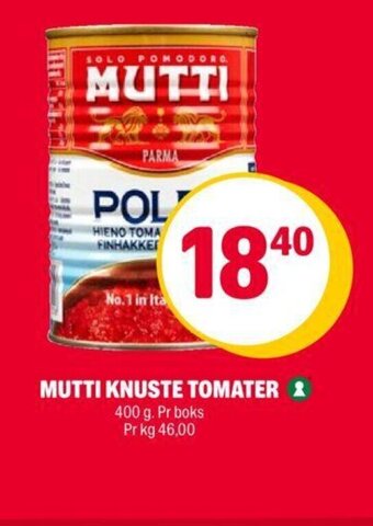Coop Extra Mutti Knuste Tomater tilbud