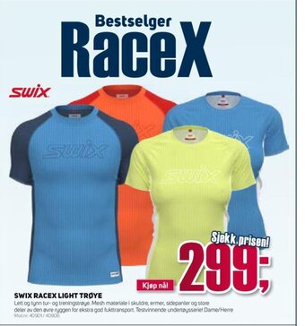 Sport 1 Swix Racex Light Trøye tilbud