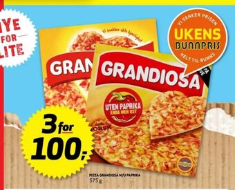 Bunnpris Grandiosa pizza tilbud