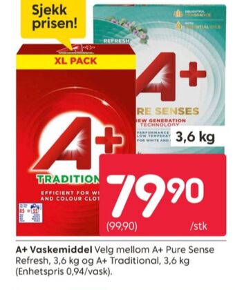 Rusta A+ vaskepulver tilbud