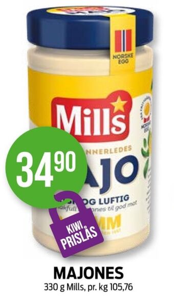 Kiwi Mills majones tilbud