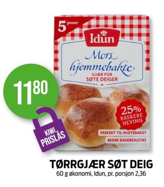Kiwi Idun tørrgjær tilbud
