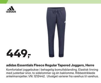 XXL Sport Adidas essentials fleece regular tapered joggers, herre tilbud
