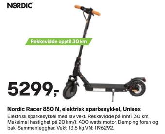 XXL Sport Nordic racer 850 n, elektrisk sparkesykkel, unisex tilbud