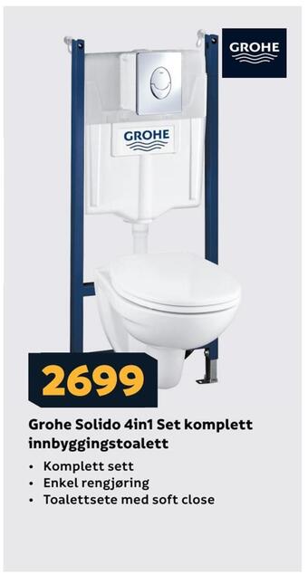 Megaflis Grohe solido 4in1 set komplett innbyggingstoalett tilbud