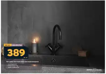 Megaflis Berryalloc sort kalk satin slett baderomspanel tilbud