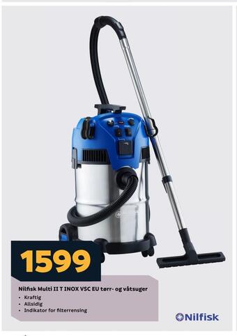 Megaflis Nilfisk multi ii t inox vsc eu tørr- og våtsuger tilbud