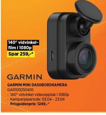 POWER Garmin Mini Dashbordkamera tilbud