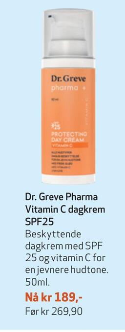 Apotek 1 Dr. greve pharma vitamin c dagkrem spf25 tilbud