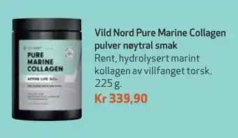Apotek 1 Vild nord pure marine collagen pulver nøytral smak tilbud