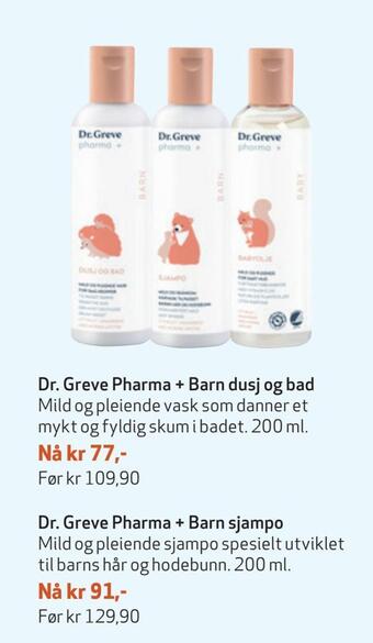 Apotek 1 Dr. greve pharma + barn sjampo tilbud