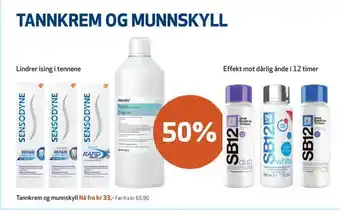 Apotek 1 Tannkrem og munnskyll tilbud