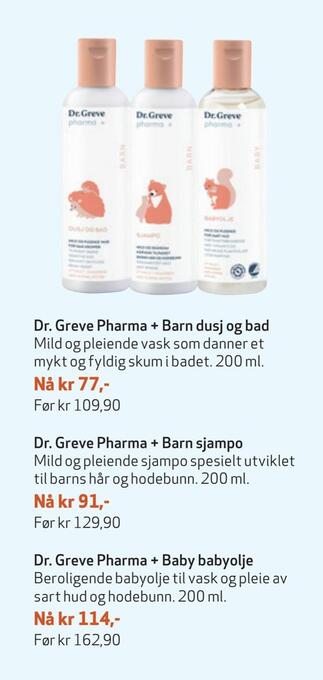 Apotek 1 Dr. greve pharma + baby babyolje tilbud