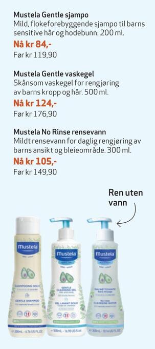 Apotek 1 Mustela gentle sjampo tilbud