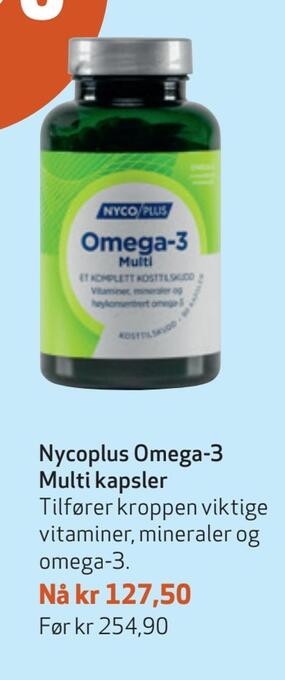 Apotek 1 Nycoplus omega-3 multi kapsler tilbud