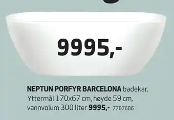 Flisekompaniet Neptun porfyr barcelona badekar tilbud
