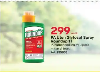 Pa uten glyfosat spray roundup 1 l