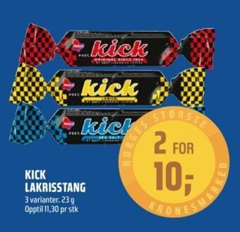 Coop Obs Kick Lakrisstang tilbud