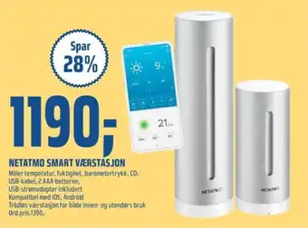 Coop Obs Netatmo Smart Værstasjon tilbud